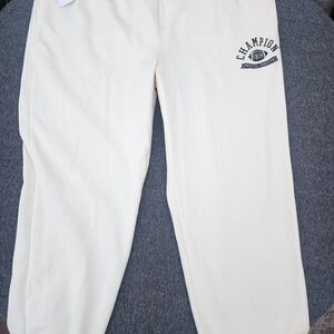 Champion White Athletic Sweatpants with Logo